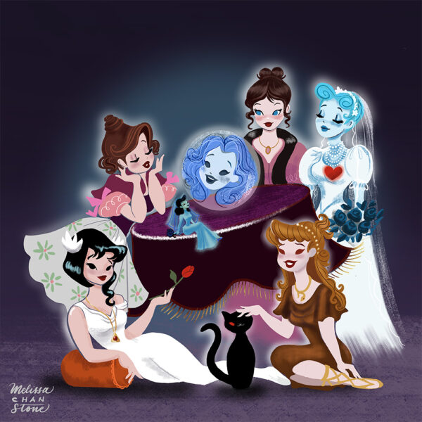 "Grim Grinning Girls" Art Print